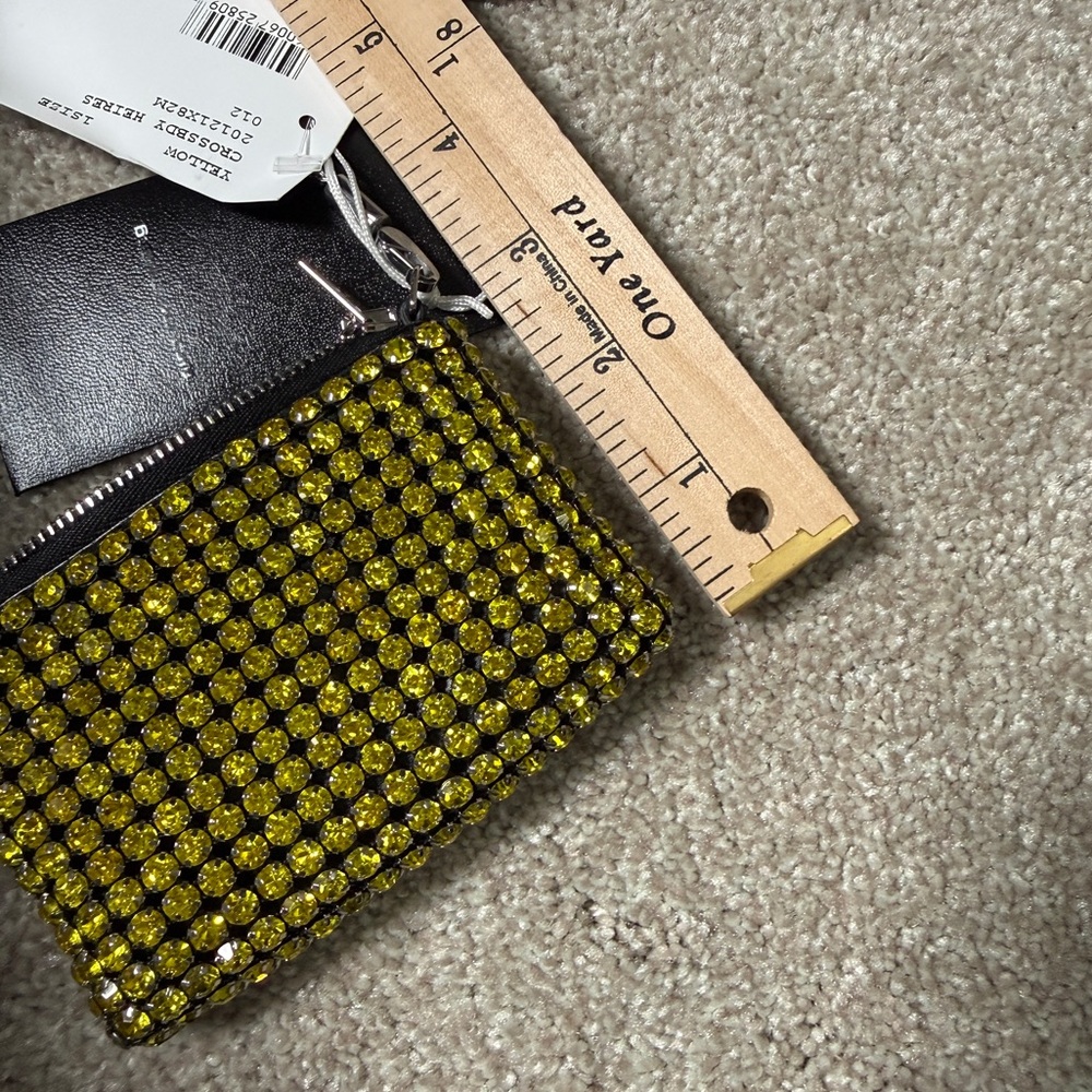 Alexander Wang Nano Rhinestone Crystal Embellished Shoulder Bag NWT in Yellow - Picture 15 of 17